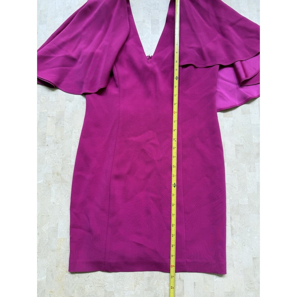 Intermix Muller Caplet Cocktail Cape Dress Magenta Flutter Sleeve Size Small - Picture 2 of 8